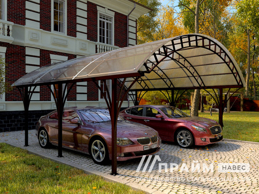 Навес для автомобилей из поликарбоната №40 - фото 560