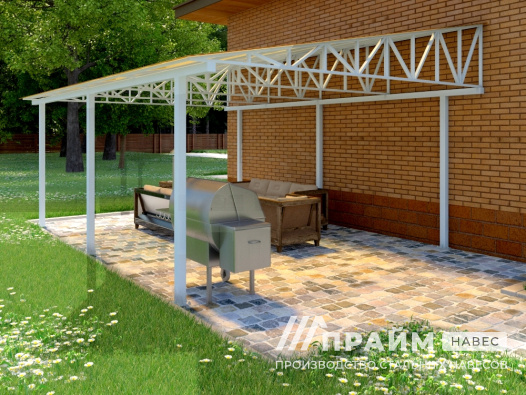 Навес из монолитного поликарбоната веранда на дачу №16 - фото 835