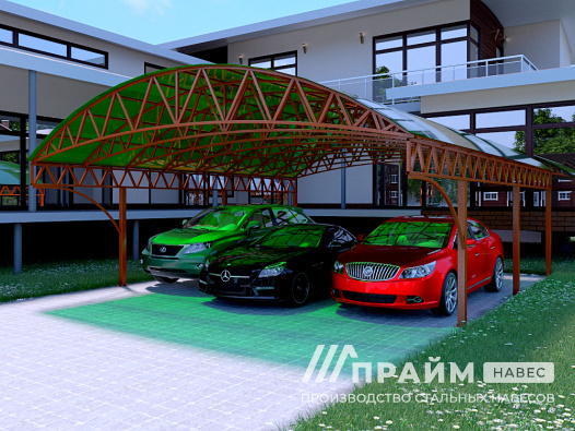 Навес под машины в частном доме №12 - фото 509